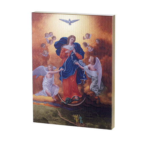 Our Lady Untier of Knots Textured Wood Keep God in Life