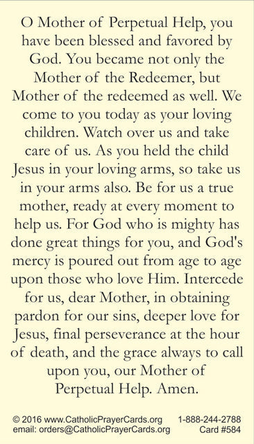 Mother of Perpetual Help Prayer Card, 10-Pack Keep God in Life