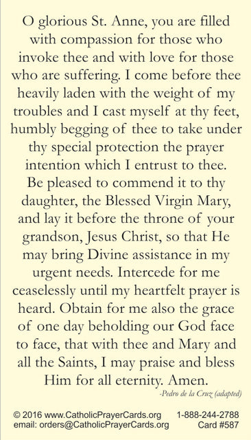St. Anne Prayer Card, 10-Pack Keep God in Life