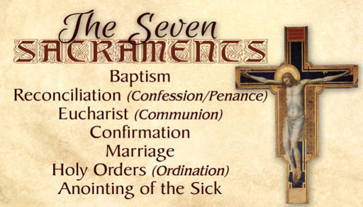 The Seven Sacraments, The Seven Gifts LAMINATED Holy Cards (5 Pack) Keeping God in Sports
