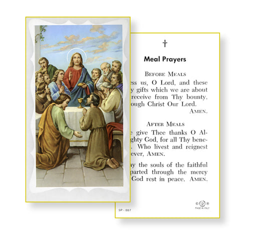 Meal Prayers Holy Card Keep God in Life