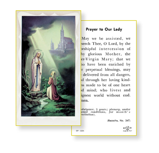 Our Lady of Lourdes Holy Card Keep God in Life