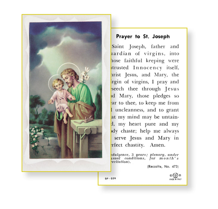 Saint Joseph the Worker Holy Card Keep God in Life
