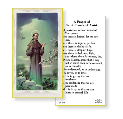 Saint Francis of Assisi Holy Card Keep God in Life