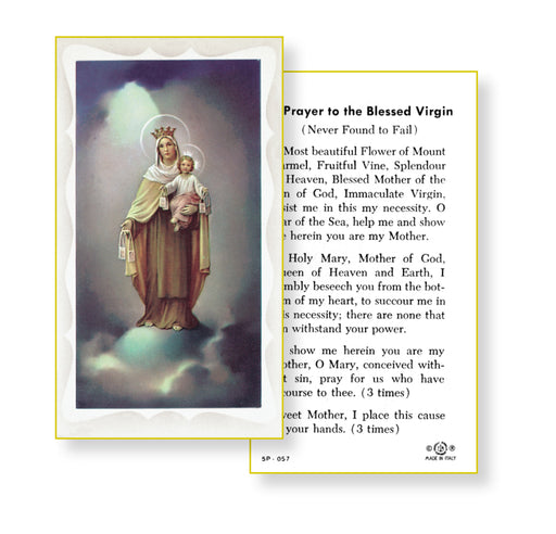 Our Lady of Mount Carmel Holy Card Keep God in Life