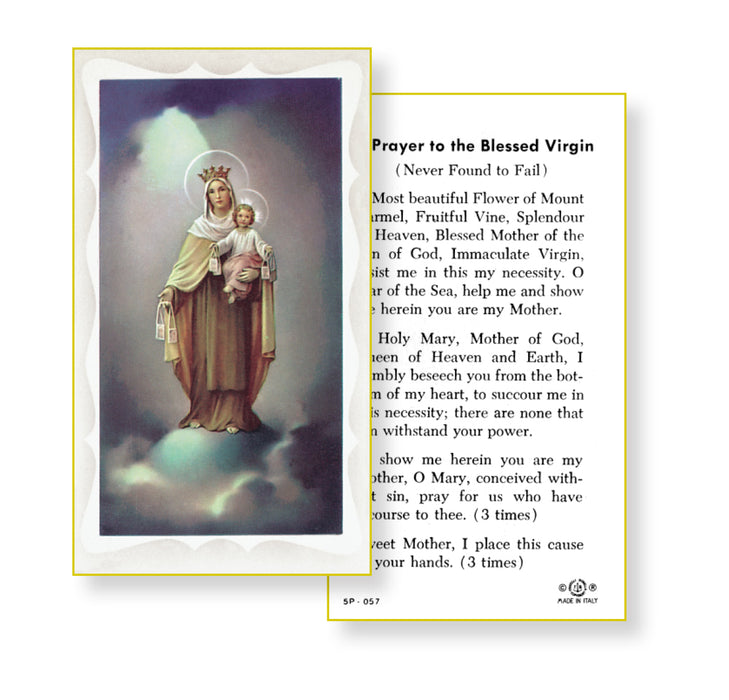 Our Lady of Mount Carmel Holy Card Keep God in Life