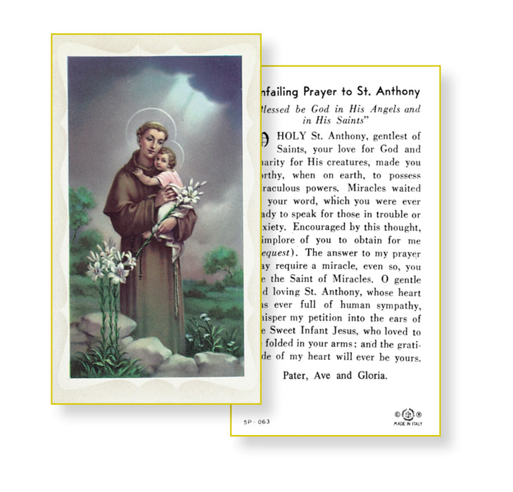 Saint Anthony Holy Card Keep God in Life