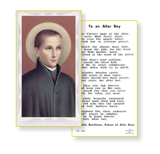 To An Alter Boy Holy Card Keep God in Life