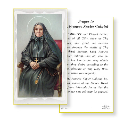 Saint Frances Xavier Cabrini Holy Card Keep God in Life