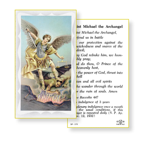 Saint Michael the Archangel Holy Card Keep God in Life