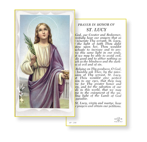 Saint Lucy Holy Card Keep God in Life
