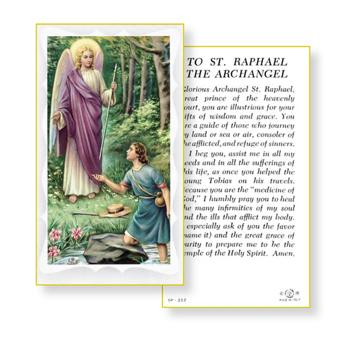 Saint Raphael the Archangel Holy Card Keep God in Life