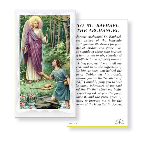 Saint Raphael the Archangel Holy Card Keep God in Life