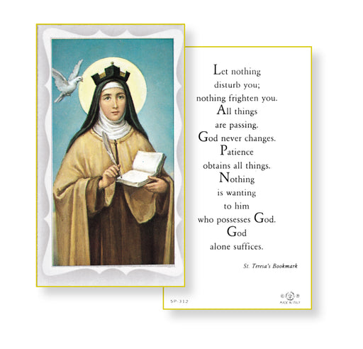 Saint Teresa of Avila Holy Card Keep God in Life