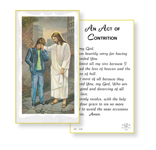 Act of Contrition-Boy Holy Card Keep God in Life