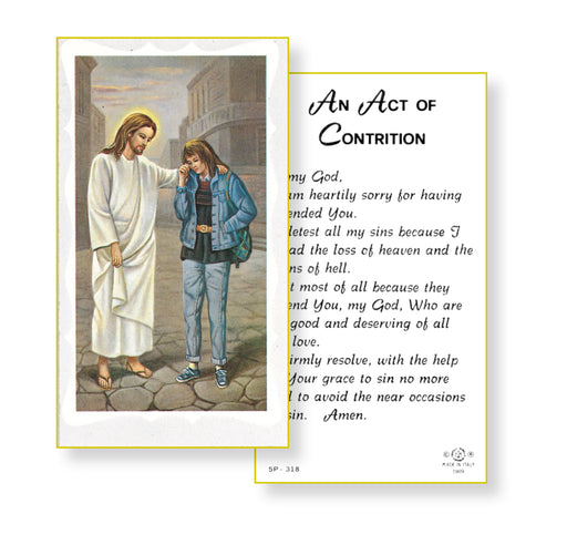 Act of Contrition-Girl Holy Card Keep God in Life