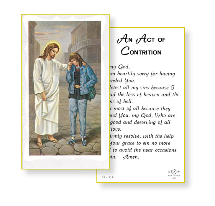 Act of Contrition-Girl Holy Card Keep God in Life