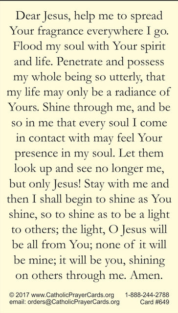 Prayer to Shine the Light of Jesus Prayer Card, 10-Pack Keep God in Life
