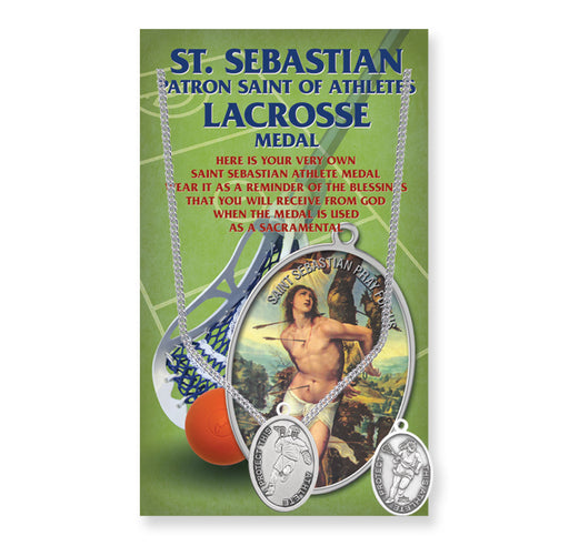 Saint Sebastian Men's Oval Lacrosse Medal Keep God in Life