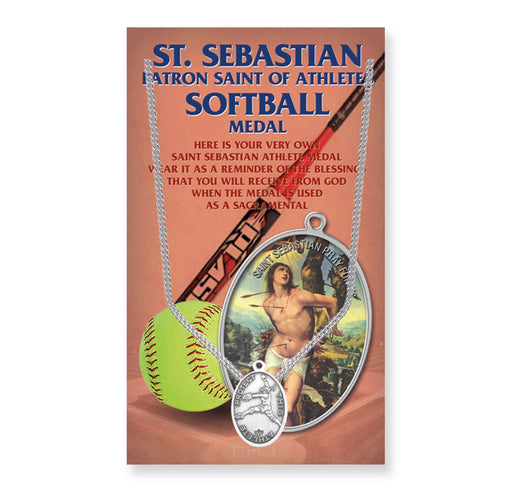 Saint Sebastian Women's Oval Softball Medal Keep God in Life