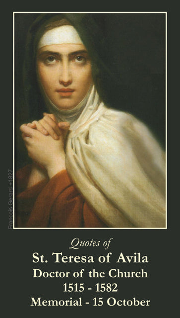 St. Teresa of Avila LAMINATED Prayer Cards (5 Pack) Keeping God in Sports