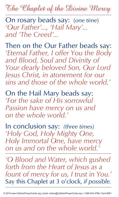 Divine Mercy, Jesus I Trust in You, LAMINATED Prayer Card, 3x5 Inch (5 Pack) Keeping God in Sports