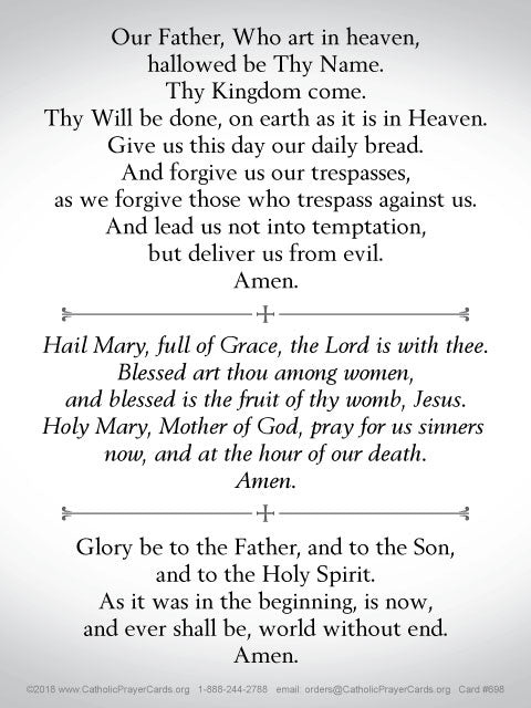 Catholic Prayers LAMINATED Holy Card, 5-Pack Keep God in Life