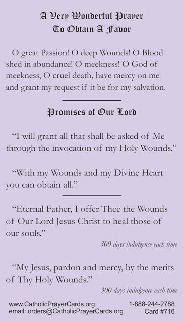 Wounds of Jesus Prayer Card, 10-Pack Keep God in Life