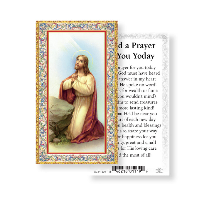 I Said a Prayer For You Today Gold-Stamped Holy Card Keep God in Life