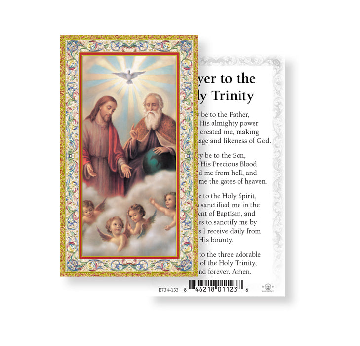 Prayer to Holy Trinity Gold-Stamped Holy Card Keep God in Life