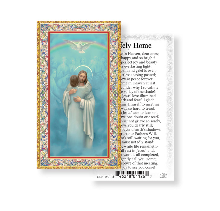 Safely Home Gold-Stamped Holy Card Keep God in Life