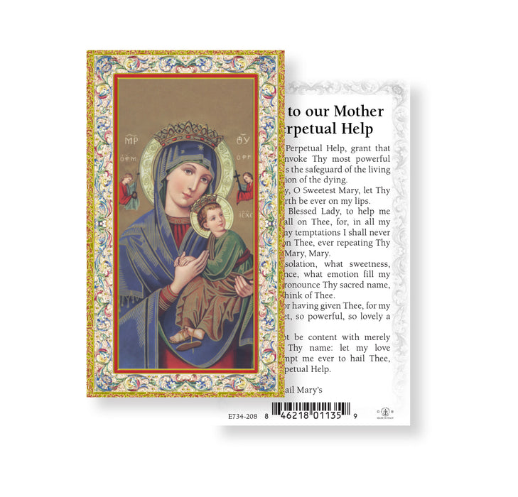 Our Lady of Perpetual Gold-Stamped Holy Card Keep God in Life