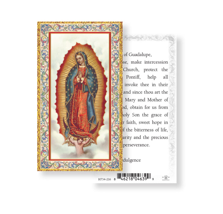 Prayer to Our Lady of Guadalupe Gold-Stamped Holy Card Keep God in Life