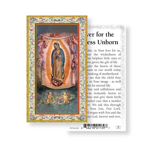 Prayer for the Helpless Unborn Gold-Stamped Holy Card Keep God in Life