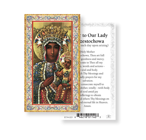 Our Lady of Czestochowa Gold-Stamped Holy Card Keep God in Life