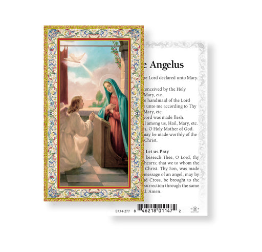 Angelus Prayer Gold-Stamped Holy Card Keep God in Life