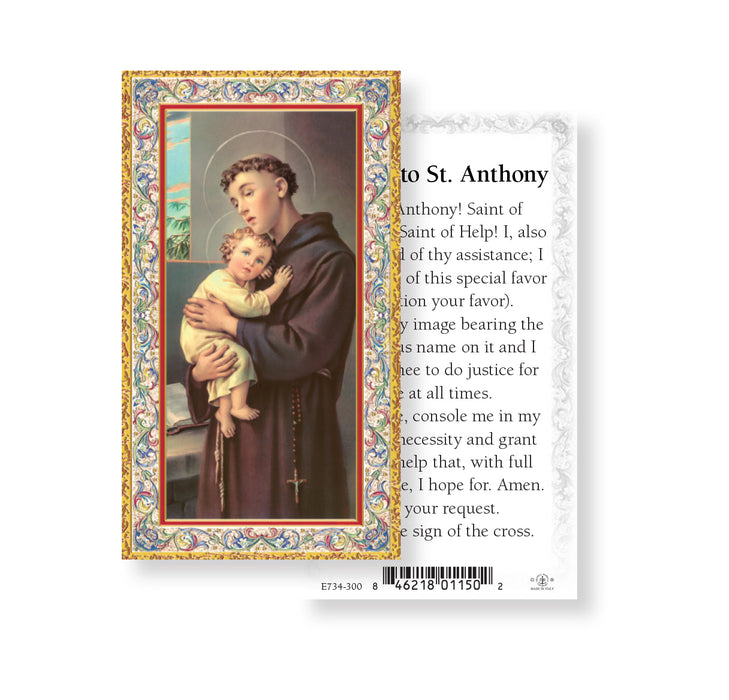 Saint Anthony Gold-Stamped Holy Card Keep God in Life