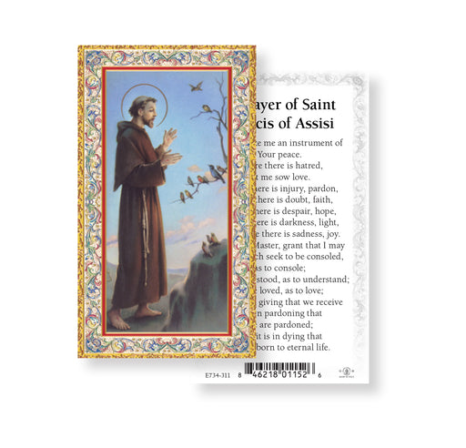 Saint Francis of Assisi Gold-Stamped Holy Card Keep God in Life
