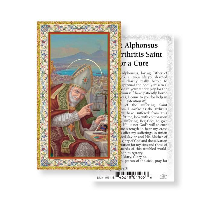 Saint Alphonsus Gold-Stamped Holy Card Keep God in Life