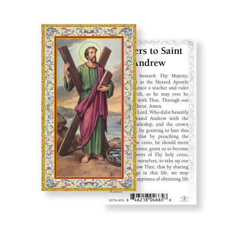 Saint Andrew Gold-Stamped Holy Card Keep God in Life