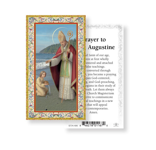 Saint Augustine Gold-Stamped Holy Card Keep God in Life