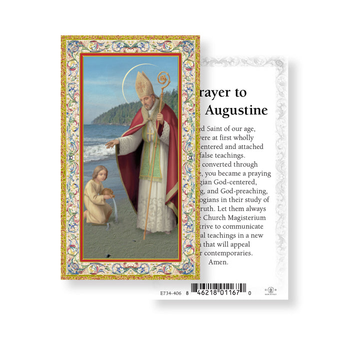 Saint Augustine Gold-Stamped Holy Card Keep God in Life