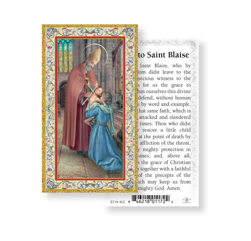 Saint Blaise Gold-Stamped Holy Card Keep God in Life