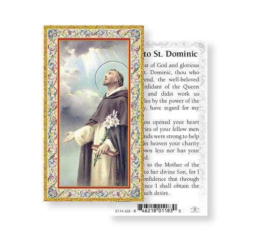 Saint Dominic Gold-Stamped Holy Card Keep God in Life