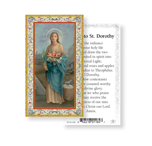 Saint Dorothy Gold-Stamped Holy Card Keep God in Life