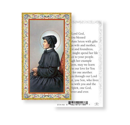 Saint Elizabeth Seton Gold-Stamped Holy Card Keep God in Life