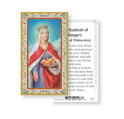 St. Elizabeth of Hungary, Widows & Widoers Gold-Stamped Holy Card Keep God in Life