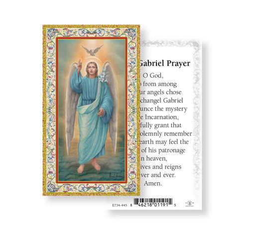 Saint Gabriel Gold-Stamped Holy Card Keep God in Life