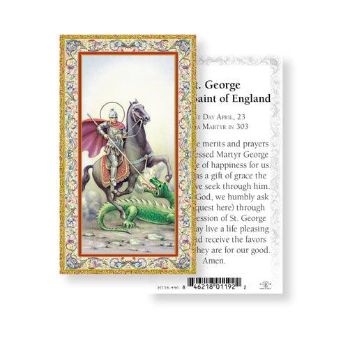 Saint George Gold-Stamped Holy Card Keep God in Life