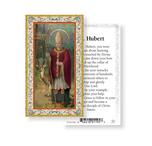 Saint Hubert Gold-Stamped Holy Card Keep God in Life